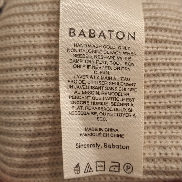 Babaton by Aritzia Sweater Dress - Beige Size Large 100% Merino Wool - Picture 3 of 5